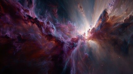 Vibrant Cosmic Explosion in Vast Universe with Swirling Colors and Ethereal Light Creating a Stunning Interstellar Scene of Celestial Wonder