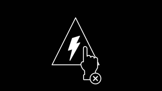 A triangular warning sign with a lightning symbol is touched by a finger, illustrating awareness, decisive engagement, and the controlled handling of powerful energy.