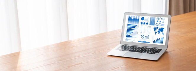 Business data dashboard provide modish business intelligence analytic for marketing strategy planning