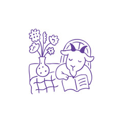 Cow Reading a Book in a Cozy Armchair