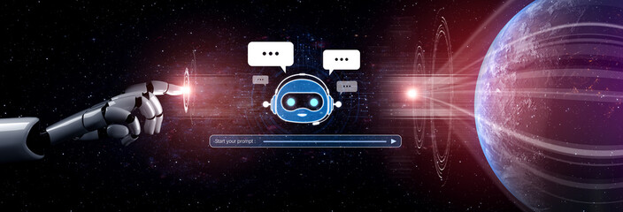 AI chatbot assistant uses LLM and deep learning to deliver smart business support with explainable responses, prompt engineering, and virtual generative intelligence tools. spline