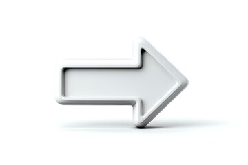White 3D arrow pointing right on neutral background, symbolizing direction, navigation, and forward movement in digital interfaces.