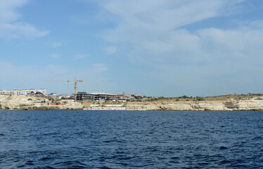 Steep Black Sea coast in Sevastopol