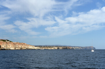 Steep Black Sea coast in Sevastopol