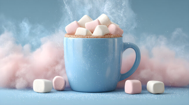 cup of coffee with mashmellow