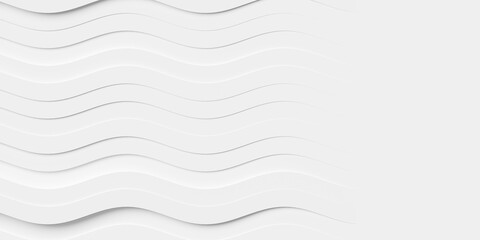 Randomly offset horizontal white curved lines or boxes geometry background wallpaper banner, fading out to the right with copy space