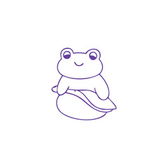 Simple Line Art Frog Illustration on White Background