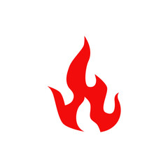 Set of red and orange fire flame.