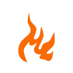 Set of red and orange fire flame.