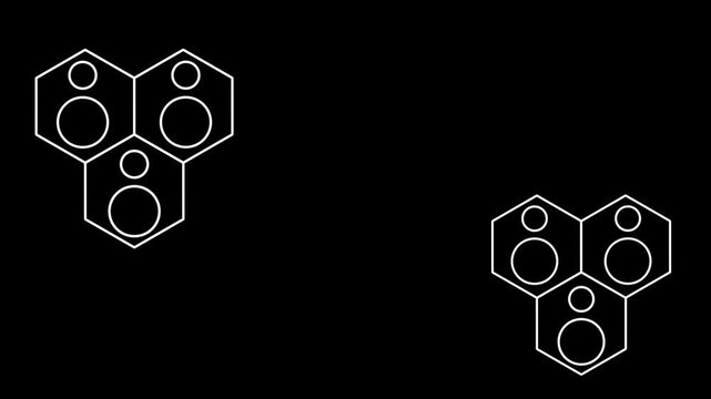 Three hexagonal clusters arranged symmetrically illustrate structured networks, organized thought patterns, and the strength found in cohesive systems.