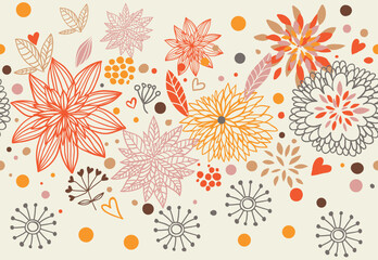 Art & Illustration,floral, seamless, pattern, flower, leaf, abstract, background, design, texture, illustration, decorative, ornament, art, element, graphic, print, repeat, 