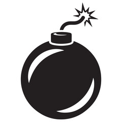 Classic Bomb with Lit Fuse Illustration