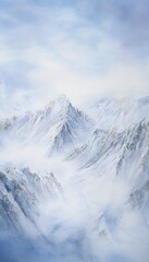 Fototapeta premium Serene watercolor mountains evoke calm high altitude landscapes a tranquil artistic vista