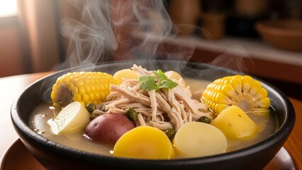 Abstract white smoke swirl forming a powerful dark vortex on a gradient green and black background.