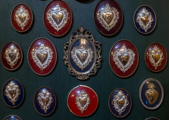 Set of ex-votos in a church.