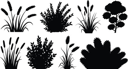 Diverse business people silhouette set, professional men and women standing in modern corporate attire for teamwork.