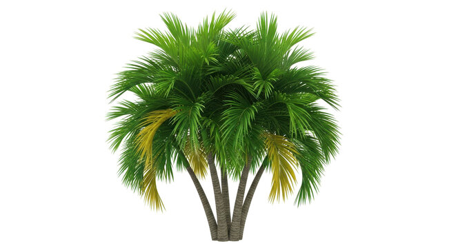 Lush green palm tree brings tropical vibes to your design project with its vibrant fronds, radiating serenity