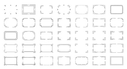 Elegant collection of diverse decorative frames and vintage borders, ideal for graphic design projects, enhancing invitations, certificates, and digital layouts with sophisticated flair