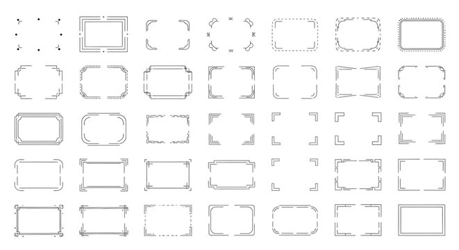 Elegant collection of diverse decorative frames and vintage borders, ideal for graphic design projects, enhancing invitations, certificates, and digital layouts with sophisticated flair