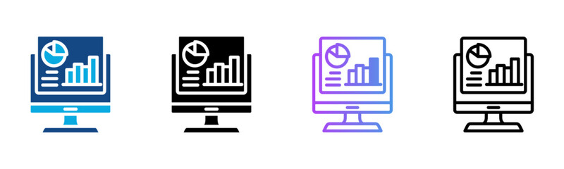 Obraz premium Computer Data Icon Multiple Style Vector Illustration 