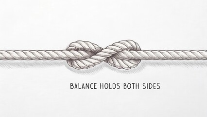 Minimal chalk sketch of rope tied into a complex knot