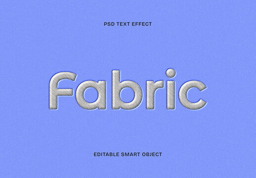 Fabric Embroidery Text Effect Template Modern Textile Stitch Style PSD Mockup