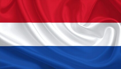 Smooth Waving Flag of the Netherlands Fabric Background