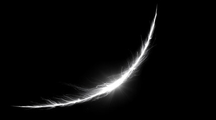 輝く光のラインと粒子のオーバーレイ素材、刀の斬撃のようなエネルギーエフェクト