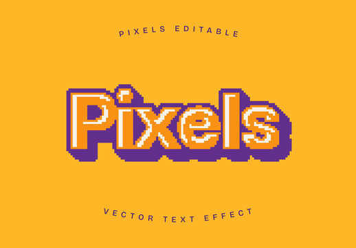 Pixels Editable Text Effect Retro 8 Bit Typography Style
