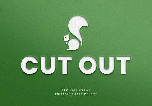 Paper Cut Out Text and Logo Effect Template Minimal Layered PSD Mockup