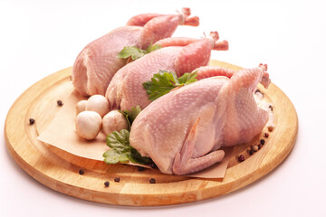 Raw chicken isolated on white background full chicken