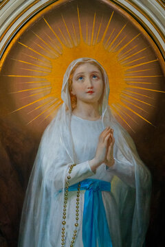 Statue (19th century) of Apparition of Our Lady of Lourdes.
