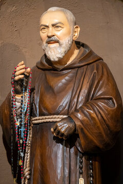 Painting (19th century) of Saint Padre Pio of Pietrelcina. Saint of the Roman Catholic Church.