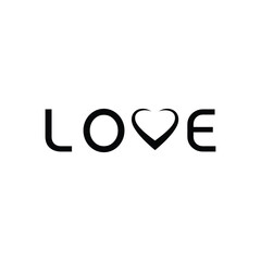 word mark love logo design template
