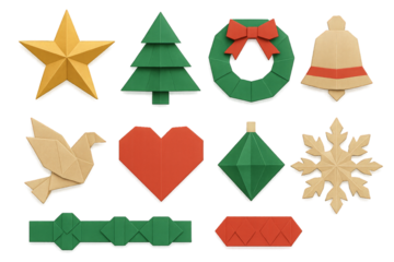 Creative paper origami decorations for festive holiday celebrations showcasing various shapes and colors
