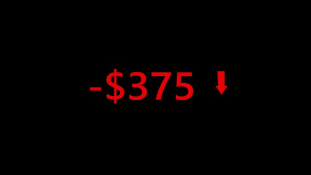 Declining Dollar Sign Animation &ndash; Financial Drop Arrow