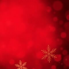 Red Christmas Background with Golden Bokeh Lights and Snowflakes for Festive Holiday Season Greeting Cards Banners Posters Social Media Posts Winter Celebration Design Templates
