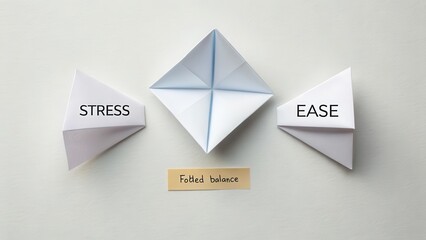 Minimal Origami Fortune Teller Paper Toy In Symmetry On White