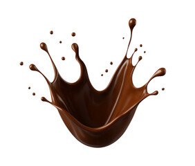 Chocolate splash isolated on white background. Realistic vector illustration.