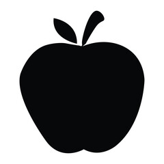 Apple fruit icon illustration: fresh, organic, red and green apple on a black background, perfect for a healthy diet design and sweet, natural food symbol