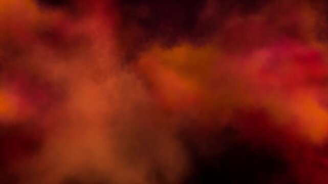 vibrant color powder explosion on black background, dynamic red, yellow, and orange dust blast effect for motion graphics, festival visuals, creative video transitions, and abstract backgrounds