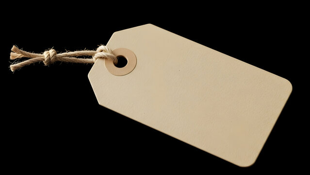 Isolated Beige Tag for Pricing or Labels &ndash; Empty Template Isolated Blank Beige Price Tag