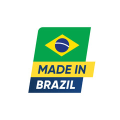 Made in Brazil Modern Badge Product Label 
