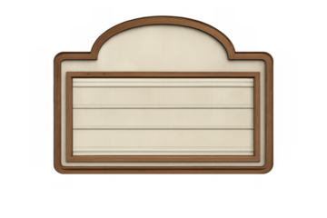 Vintage wood marquee sign with blank billboard for cinema, theater, or business message on transparent background