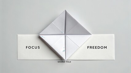 Minimal White Paper Origami Square with Diagonal Folds