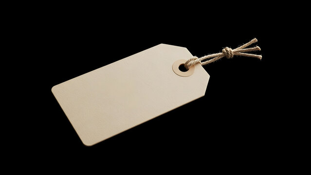 Blank Beige Price Tag Isolated