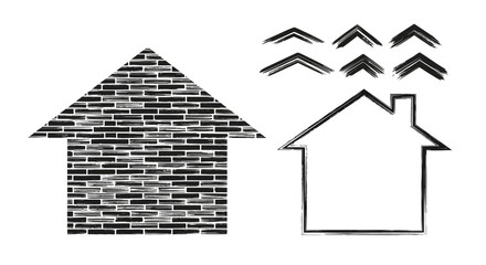 Architectural House Designs - Brick Structure and Outline.