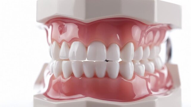 Dentures Close Up With White Background