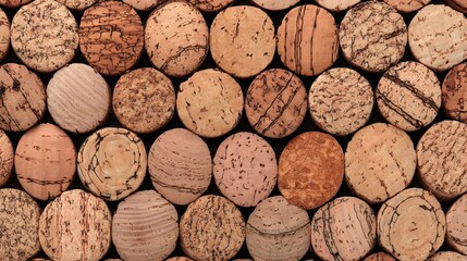 Collection of Natural Wine Corks with Unique Texture and Patterns for use in Culinary and Rustic Decor Projects