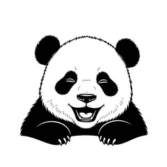 Happy Panda Smiling and Looking Directly at the Viewer.